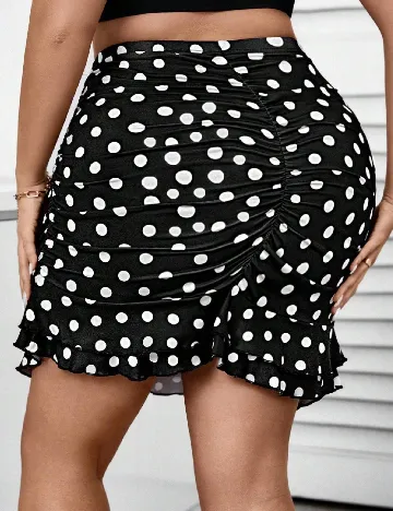 Fusta SHEIN CURVE, negru/alb