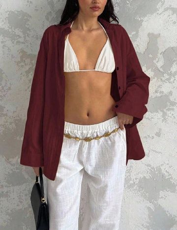 Camasa Oversize SHEIN, pruna