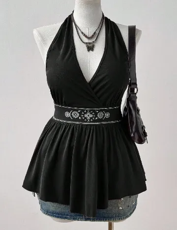 Top SHEIN CURVE, negru