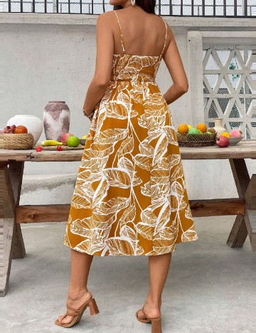 Rochie medie SHEIN Maternity, mustar