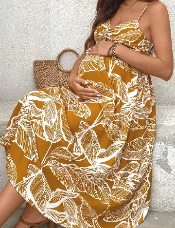 Rochie medie SHEIN Maternity, mustar