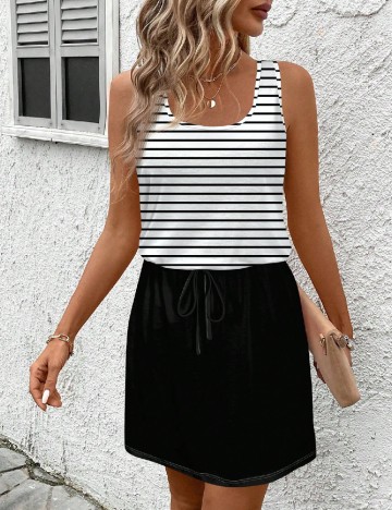 Rochie scurta SHEIN, negru/alb