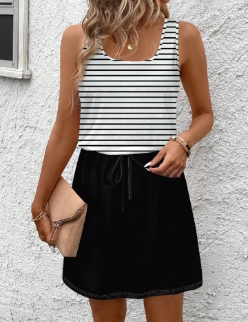 Rochie scurta SHEIN, negru/alb