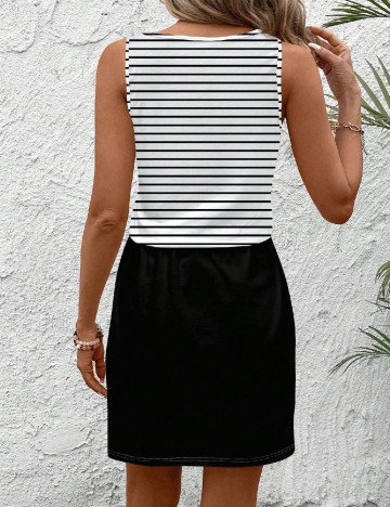 Rochie scurta SHEIN, negru/alb
