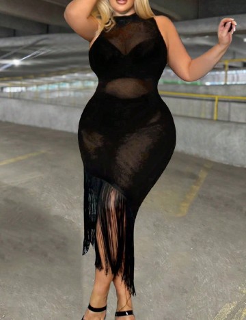 Rochie de plaja SHEIN CURVE, negru