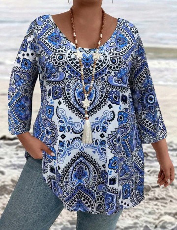 Bluza SHEIN CURVE, albastru