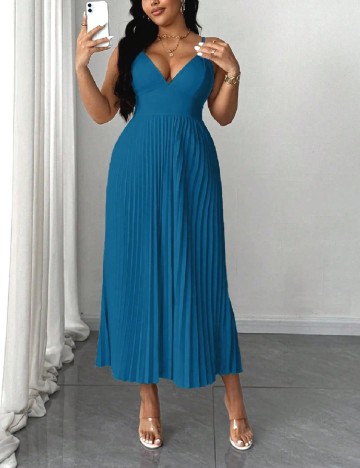 Rochie medie SHEIN CURVE, albastru