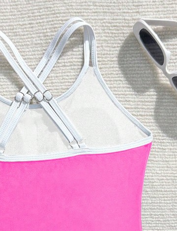 Costum de baie Shein Kids, roz