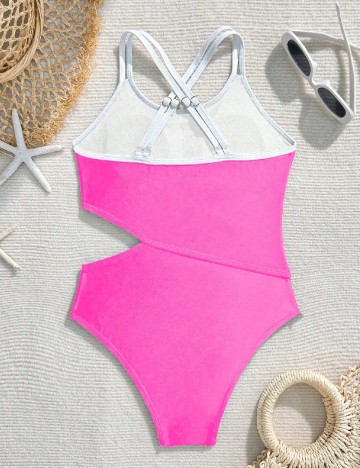 Costum de baie Shein Kids, roz