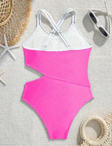 Costum de baie Shein Kids, roz