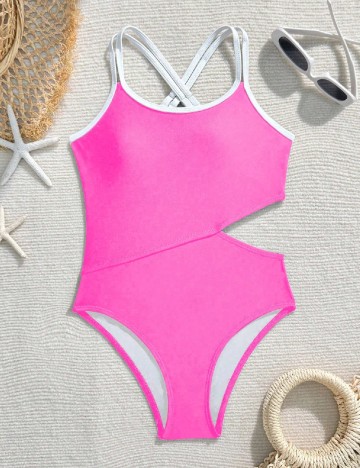 Costum de baie Shein Kids, roz