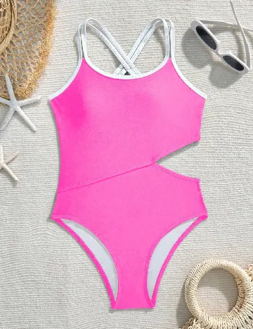 Costum de baie Shein Kids, roz