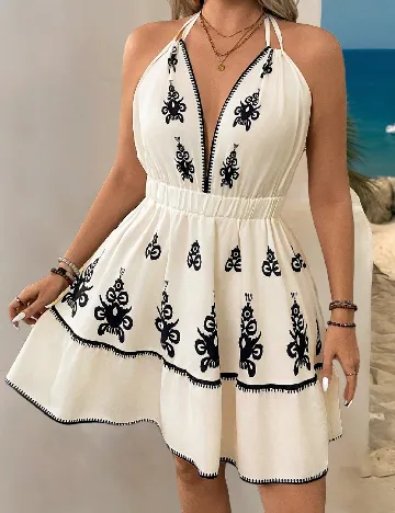 Rochie scurta SHEIN CURVE, crem