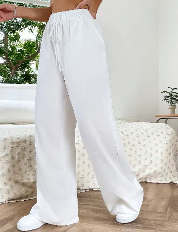 Pantaloni SHEIN, alb