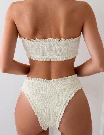 Costum de baie SHEIN, ecru
