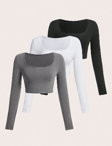 Set topuri 3 bucati SHEIN, mix culori