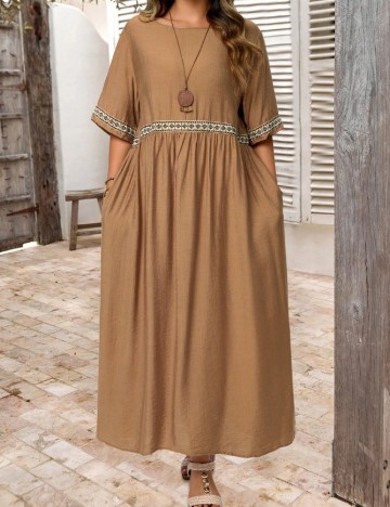 Rochie lunga SHEIN CURVE, maro
