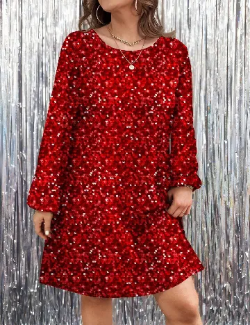 Rochie scurta SHEIN CURVE, rosu