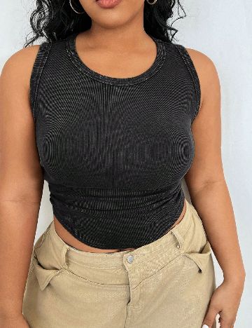 Top SHEIN CURVE, gri inchis