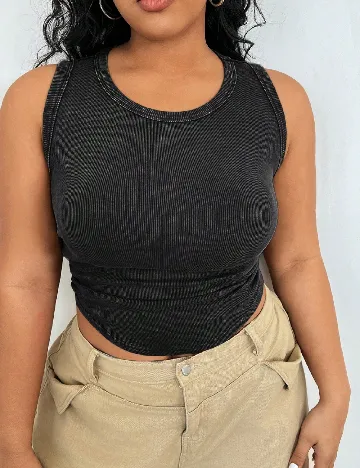 Top SHEIN CURVE, gri inchis