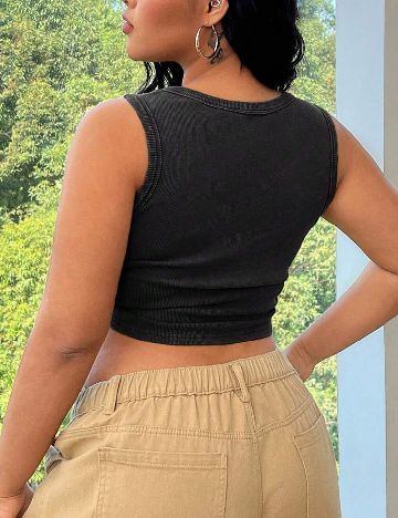 Top SHEIN CURVE, gri inchis