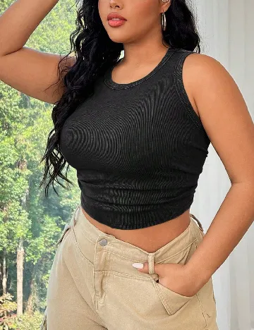 Top SHEIN CURVE, gri inchis