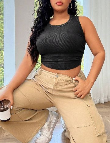 Top SHEIN CURVE, gri inchis