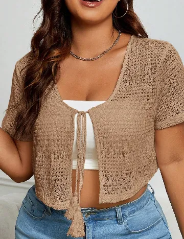 Cardigan SHEIN CURVE, maro