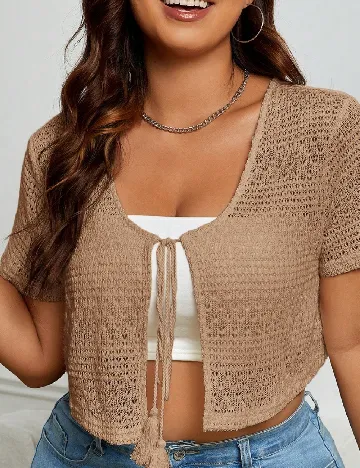 Cardigan SHEIN CURVE, maro