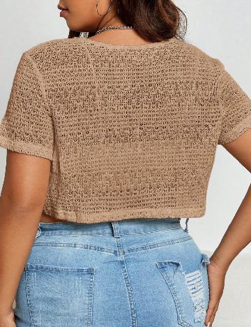 Cardigan SHEIN CURVE, maro