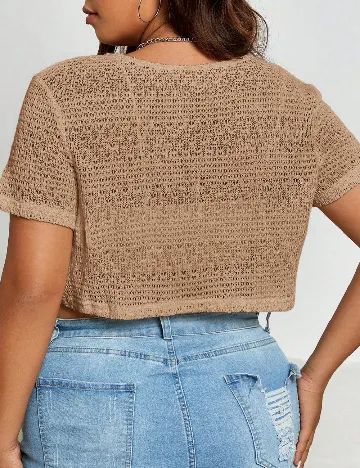 Cardigan SHEIN CURVE, maro