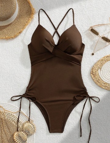 Costum de baie SHEIN, maro