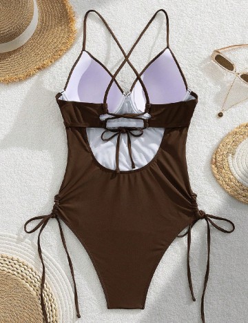 Costum de baie SHEIN, maro