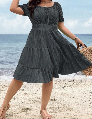 Rochie medie SHEIN CURVE, gri