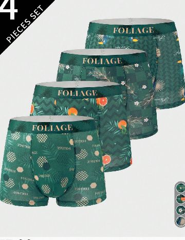 Set Boxeri 4 perechi SHEIN, verde