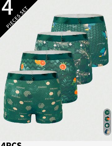 Set Boxeri 4 perechi SHEIN, verde