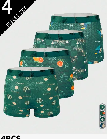 Set Boxeri 4 perechi SHEIN, verde