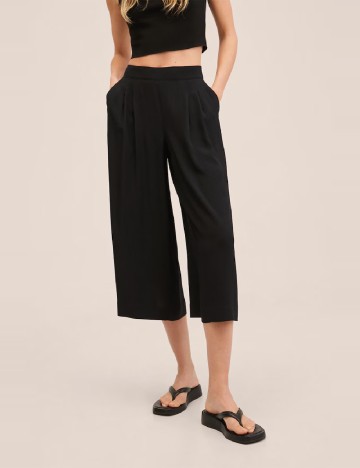 Pantaloni Mango Violeta, negru