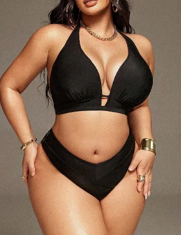 Costum de baie SHEIN CURVE, negru