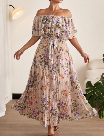 Rochie lunga SHEIN CURVE, floral print