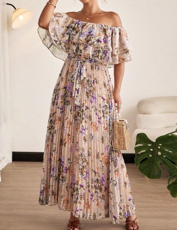 Rochie lunga SHEIN CURVE, floral print