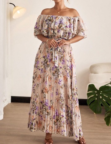 Rochie lunga SHEIN CURVE, floral print