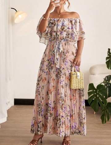 Rochie lunga SHEIN CURVE, floral print