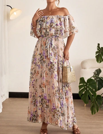 Rochie lunga SHEIN CURVE, floral print