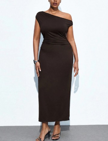 Rochie medie SHEIN CURVE, maro