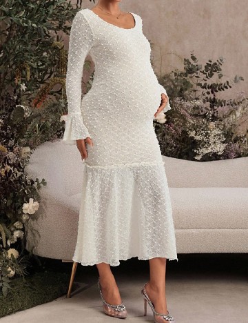 Rochie medie SHEIN Maternity, crem