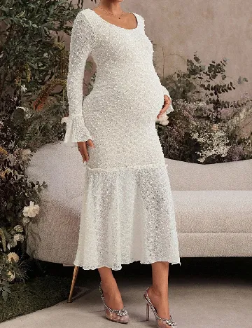 Rochie medie SHEIN Maternity, crem