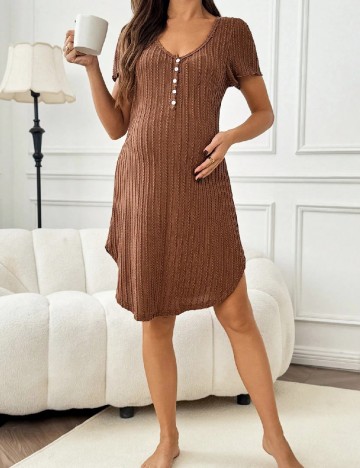 Rochie scurta SHEIN Maternity, maro