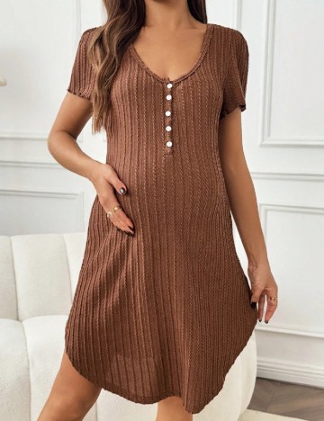 Rochie scurta SHEIN Maternity, maro