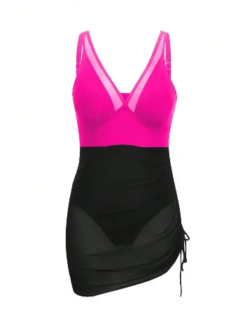 Costum de baie SHEIN, roz/negru